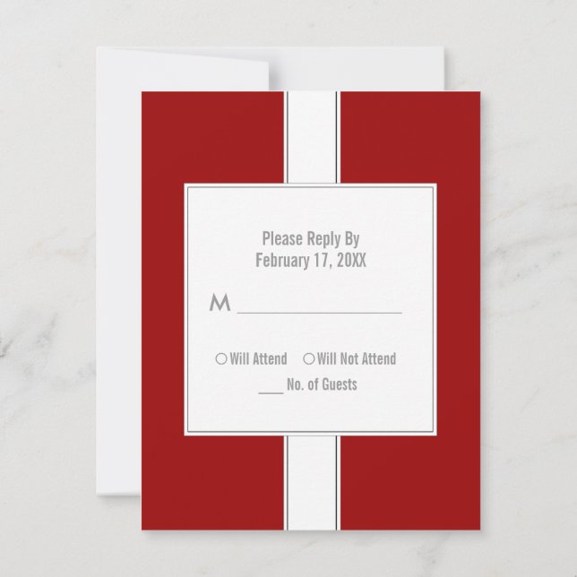 Bar or Bat Mitzvah Replik Cards {Red} RSVP Karte (Rückseite)