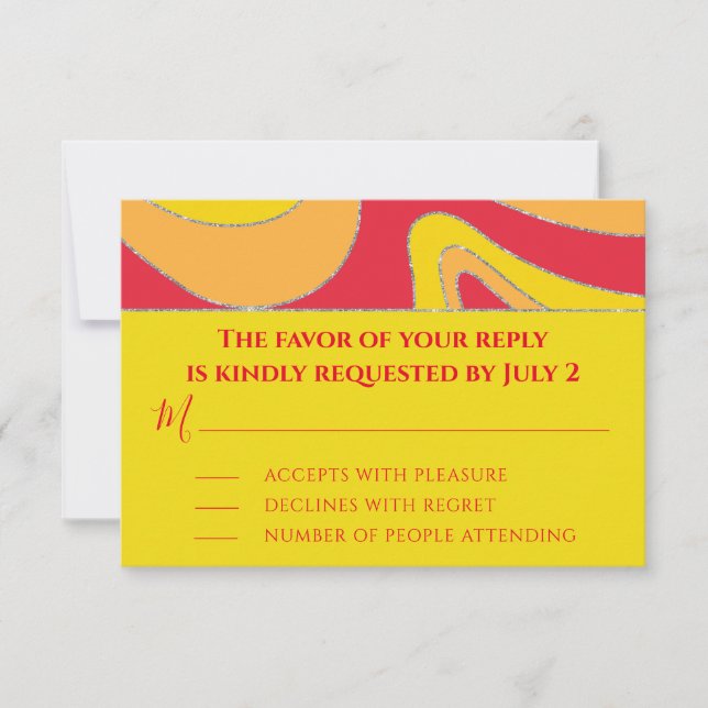 Bar or Bat Mitzvah UAWG Silvery Waves RSVP Karte (Vorderseite)