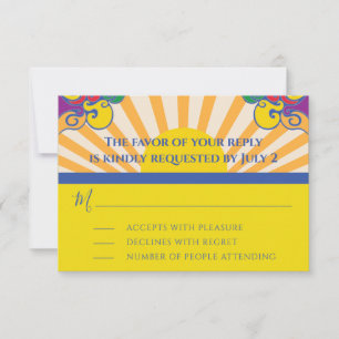 Bar or Bat Mitzvah UAWG Silvery Wirbel RSVP Karte