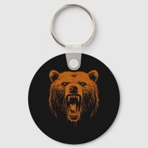 Bär Orange Wütend Grizzlybär Wandern Camping Camp Schlüsselanhänger