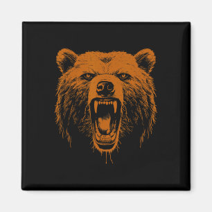 Bär Orange Wütend Grizzlybär Wandern Camping Zeltp Magnet