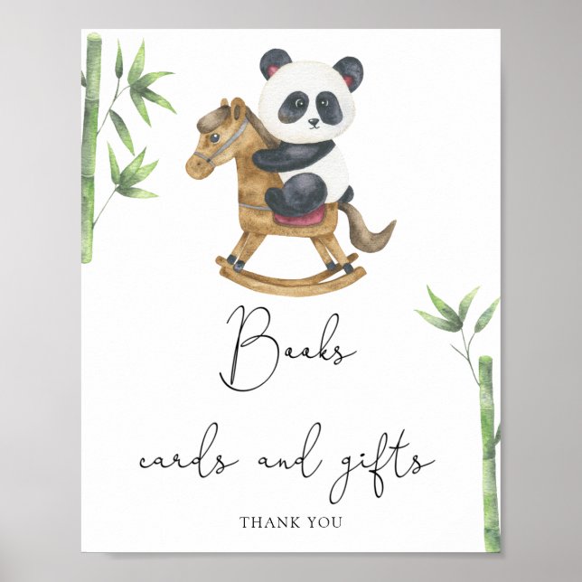 Bär Panda Bücher Karten und Geschenke  Poster (Vorne)