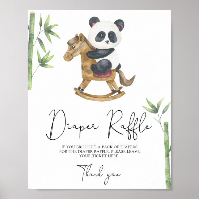 Bär Panda Windelverlosung Poster (Vorne)