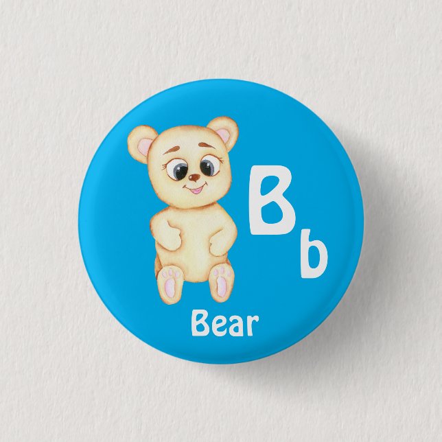Bär personalisieren ABC: Letter B - Fügen Sie Ihre Button (Vorderseite)