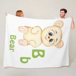 Bär personalisieren ABC: Letter B - Fügen Sie Ihre Fleecedecke