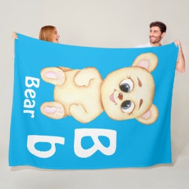 Bär personalisieren ABC: Letter B - Fügen Sie Ihre Fleecedecke