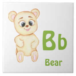 Bär personalisieren ABC: Letter B - Fügen Sie Ihre Fliese