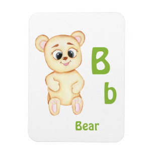 Bär personalisieren ABC: Letter B - Fügen Sie Ihre Magnet