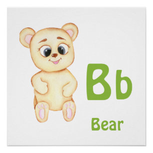 Bär personalisieren ABC: Letter B - Fügen Sie Ihre Poster