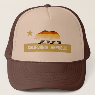 Bär Pride Flag Bär auf California Republic Truckerkappe