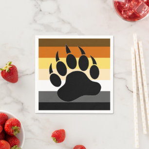 Bär Pride-Flagge Bär Tatze Glasuntersetzer Serviette