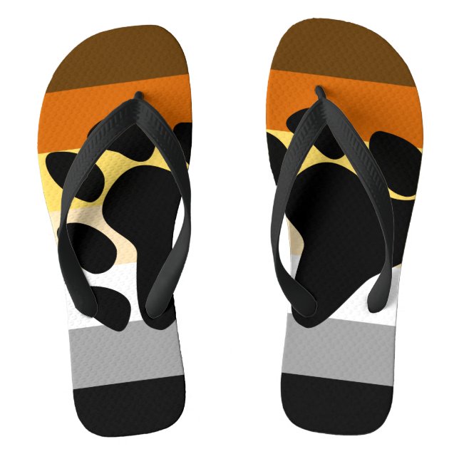 Bär-Pride-Flagge mit Pfote Flip Flops (Fußbett)