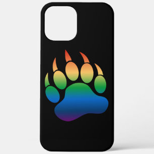Bär Pride Gradient Farben Bärenpfote auf Schwarz Case-Mate iPhone Hülle