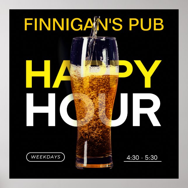 Bar Pub Public House Happy Hour Beer individuell g Poster (Vorne)
