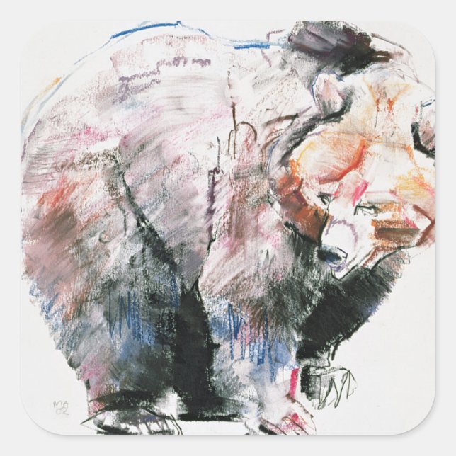 Bär Quadratischer Aufkleber (Vorderseite)