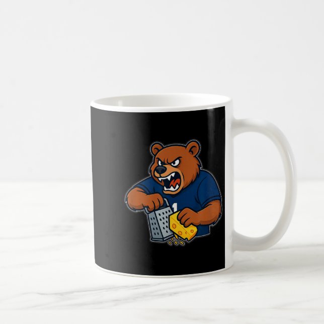 Bär reibt Käse lustig  Kaffeetasse (Rechts)
