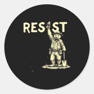 Bär Resist T-Shirt.png Runder Aufkleber