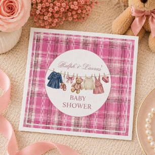 Bär Rosa Vornehm Luxus-Baby-Party Serviette