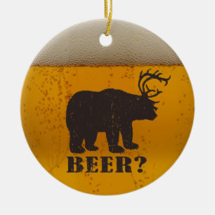 Bär, Rotwild oder Bier? Keramik Ornament