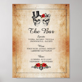 Bar Rustikales Skull Halloween Schildkrötenempfang Poster