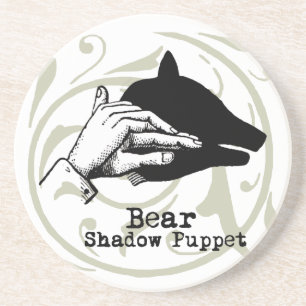 Bär Schatten Puppen Hand Vintage Getränkeuntersetzer