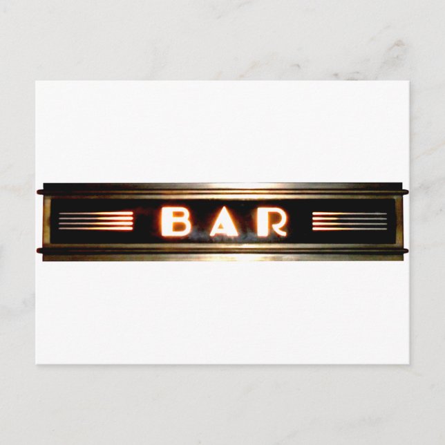 Bar Schild Postkarte (Vorderseite)