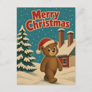 Bär Schornsteinreihe Tier Weihnachten Postkarte