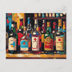"Bar Shelf Bottle Collection" (Stil 2) Feiertagspostkarte