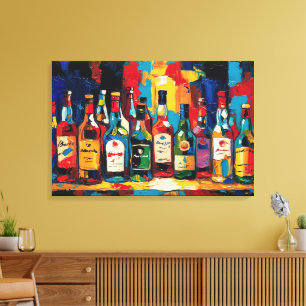 "Bar Shelf Bottle Collection" (Stil 4) Leinwanddruck