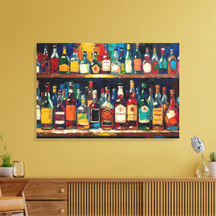 "Bar Shelf Bottle Collection" (Stil 5) Leinwanddruck
