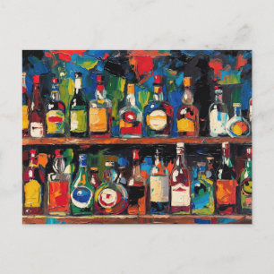 "Bar Shelf Bottle Collection" (Stil 7) Feiertagspostkarte