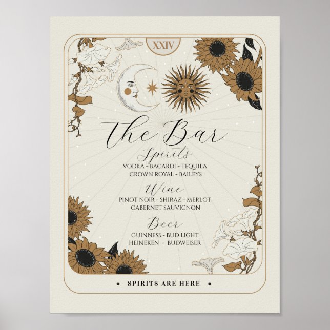 Bar Sign Tarot Schildkröte Hochzeitsempfang Hallow Poster (Vorne)