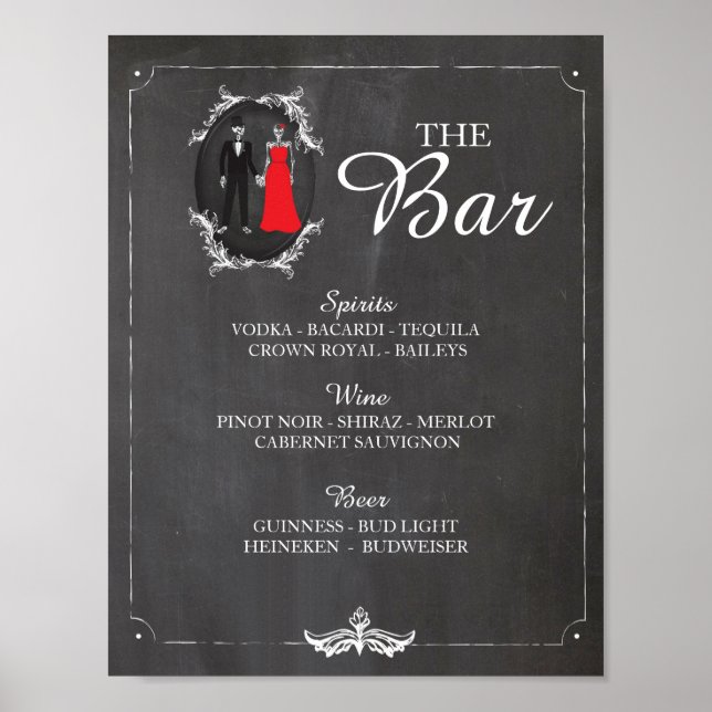 Bar Skelette Halloween-Begrüßung Empfang Poster (Vorne)