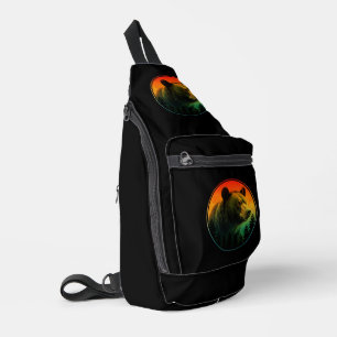Bär Sonnenuntergang Natur Tier Wildnis Crossbody Bag