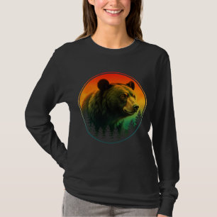 Bär Sonnenuntergang Natur Tier Wildnis T-Shirt