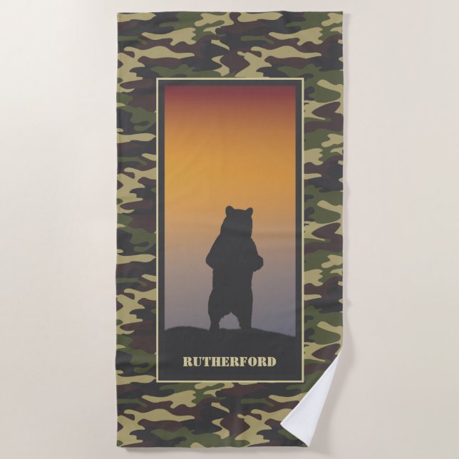 Bär Stehend und Camo Strandtuch (Vorderseite)
