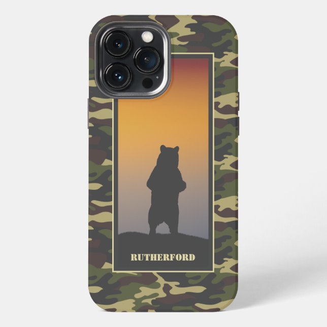 Bär stehend und getarnt iPhone hülle (Rückseite)