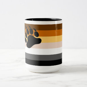 Bär Stolz Farben Flagge Schwarze Pfote Zweifarbige Tasse