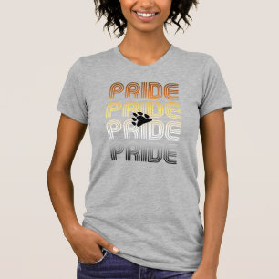 Bär Stolz Pfote Retro-Muster-Design Buchstaben T-Shirt