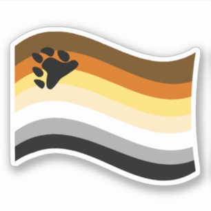 Bär Stolz Pfote Wellig Flagge Aufkleber