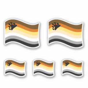 Bär Stolz Pfote Wellig Flagge Aufkleber