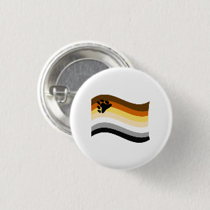 Bär Stolz Pfote Wellig Flagge Button