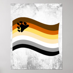 Bär Stolz Pfote Wellig Flagge Poster