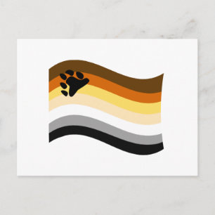Bär Stolz Pfote Wellig Flagge Postkarte