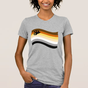 Bär Stolz Pfote Wellig Flagge T-Shirt
