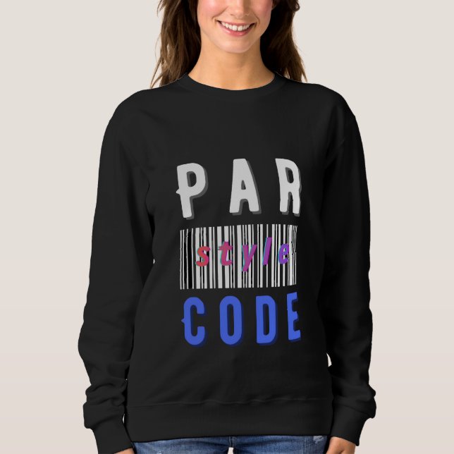 Bar Style Code Modernes Barcode-Programmier-T-Shir Sweatshirt (Vorderseite)