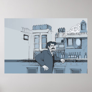 Bar-Szene der 1880er Jahre - links Poster