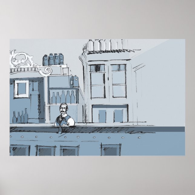 Bar-Szene der 1880er Jahre - richtig Poster (Vorne)