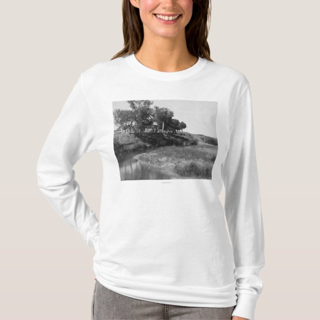 Bar-T-Shirt-Ranch auf Hut-Nebenfluss-Fotografie T-Shirt (Vorderseite)