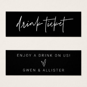 Bar Token Free Drink Ticket Hochzeitskarte